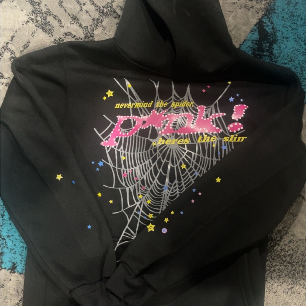Black Graphic Crewneck Sweater